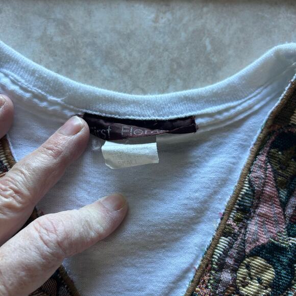 Vintage First Element Western Fringe T Shirt Tapestry Bib - Picture 3 of 5